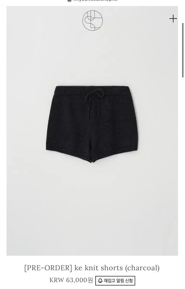 윤슬샵 ke knit shorts(차콜)